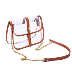 Transparent PVC Messenger Bag Custom Clear Women Bag Stadium Approved Transparent Women's Bag