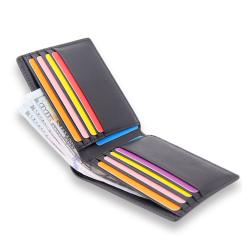 Rfid blocking vintage black men wallet high quality genuine leather wallet