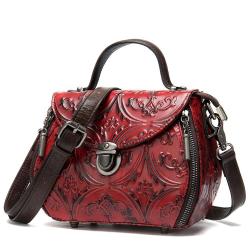 2024 New Designer Baroque Geometric Genuine Leather Handbags For Women High Quality Luxury Retro Small Ladies Hand Bags