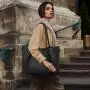 LOVEVOOK 2024 new leather Woven Bag large capacity fashion Vegan purses for school work daily use women office tote shoulder bag