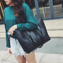 OEM925 New Trend Women Handbag Crocodile Pattern Shoulder Messenger Purses Bags Computer Handbags Tote Bag for Women