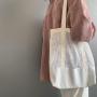 Custom Logo New Korean Style Large Spring/Summer Mesh Handbag Tote Shoulder Shopping Bag with Hollow Beach Bag