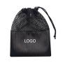 Wholesale Custom Logo Durable Black Drawstring Nylon Mesh Bag Gym Travel Sports Luggage Storage Net Bag