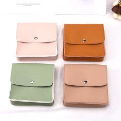 High Quality Custom Leather Snap Button Cosmetic Travel Bag Luxury PU Leather Perfume Makeup Pouch