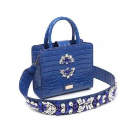 2024 Custom Logo Luxury Crocodile PU Crystal Handbag For Women Ladies Jewelry Bag
