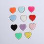 Keymay RTS Personalized Gift Lightweight Gold Glitter Small Large Embroidery Self-Adhesive Heart Stickers Heart Chenille Patch