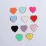 Keymay RTS Personalized Gift Lightweight Gold Glitter Small Large Embroidery Self-Adhesive Heart Stickers Heart Chenille Patch