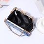 2024 rhinestone chain shoulder bag handbags silvery fashion purses ladies crossbody bags box evening clutch bag