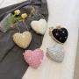 Summer heart shape diamond evening bags for party shine shoulder bags for lady clutch purses