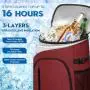 Insulated Leakproof 30-Can Thermal Large Soft Cooler for Beverage Lunch Travel - Unisex Cooler Backpack