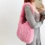 New Plush Shoulder Bag Faux Fur Hobo Bag Large Capacity Marshmallow Macaroon Color Handbag Fashion Bags