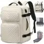 Custom Trendy Large Capacity Quilted Backpack for Women Multi-functional Business Backpack with Laptop Pocket