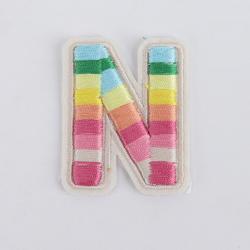 Embroidered  Alphabet Letter Patch Custom Designer Glitter Backpack Hat Rainbow Letter Patches