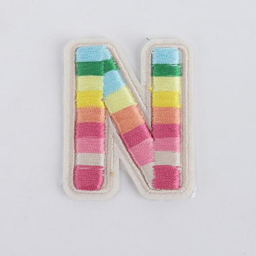 Embroidered  Alphabet Letter Patch Custom Designer Glitter Backpack Hat Rainbow Letter Patches