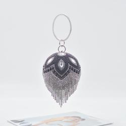 New Round Ball Pearl Bright Diamond Handheld Evening Bag