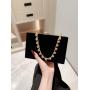 Hot selling  ladies bag handbags rhinestone chain black velvet clutch evening bag party purses wholesale pochette femme