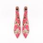 Bottes Femme Fashion Designer Embossed Pu Ladies Pointy Toe Thin Heel Short Boots Women Kitten Heel Ankle Booties
