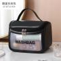 Portable Gift Makeup Holiday Pvc Wash Bag Three Piece Set Transparent PU Matte Storage Large Capacity for Women