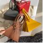 2024 Custom Logo Pyramid Vegan Leather Handbag For Women Fashion Drawstring Bag