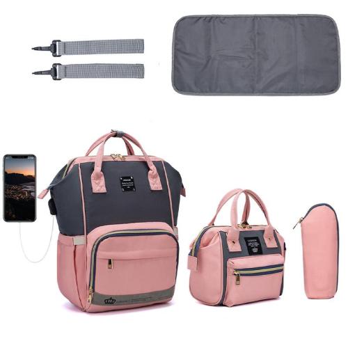 KBW411 2023 New Large-Capacity Mother Backpack Portable Travel Mommy Bag Bottle Diaper Three Sets of Mother and Child Package