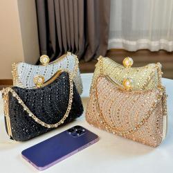 2024 Rhinestone Clutch Purses For Women Evening Bags Sparkling Shoulder Envelope Clutch Bag Party Cross Body Handbags