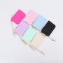 Keymay RTS Fast Shipping DIY Personalized Chenille Letter Patch Gold Zipper Nylon Keychain Wallet Wallet Card Holder Coin Purses