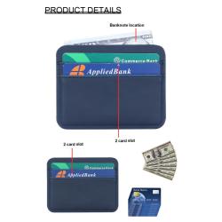 Custom Logo Soft  Leather Credit Card Wallet Slim