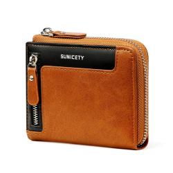 KBW145 Hot Sale Men Wallet Fashion PU Leather Zip Men Leather Wallet Money Clip RFID Multi-card Space Function ID Card Holder