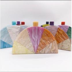 New arrival 2024 Splicing Clash Color cross-body bags Evening Party Ladies Clutch Bag half round bags