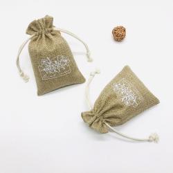 Hot Sale Jute Bag For Agriculture Custom Logo Printed Burlap Gift Jute Pouch Soap Packaging Natural Drawstring Hemp Bag