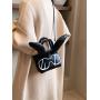 New mini print color contrast niche design pu female bag rabbit Tote bag