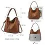 REALER 2022 High Quality PU Leather shoulder bags vintage casual handbags large multi pockets Ladies Hand Bags for Women