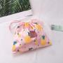 Custom Full Screen Printed Satin Drawstring Bag Hair Bundle Wig Underwear Packaging Dust Satin Pouch