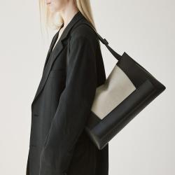 Custom New material Fashion Trending Style Good capacity Canvas with Leather Tote Bag Shopping Shoulder Bag For Women