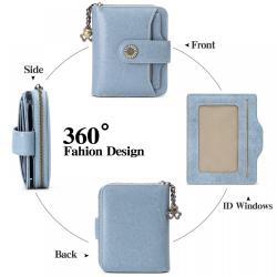 ZWY267 Wholesale Customizable Fashion Ladies RFID Money Clip Multi-color Genuine Leather Short Wallet Lightweight New Card Case
