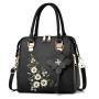 2022 Cute Big Fashion Shoulder Ladies Blue Floral Embroidery Designs Leather Womens Hand Bags