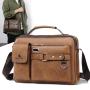 WTB051 Fashion Waterproof Messenger Bag Large Capacity Simple Casual PU Leather Men's Crossbody Travel Handbag