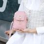 HR352 New Mobile Phone PU Zippered Banknote Clip Bag Woven Pearl Tassel Bag Cover Style Women's One Shoulder Crossbody Bag