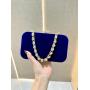 New Handbag Banquet Rhinestone Women Purse Velvet Clutch Bag Red Evening Bags For Ladies pochette femme