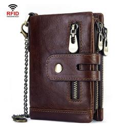 ZWY278 Wholesale Men Vintage Genuine Leather Short Wallet Stylish Waterproof Lightweight Multi-card Clip Card Case Coin Purse