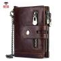 ZWY278 Wholesale Men Vintage Genuine Leather Short Wallet Stylish Waterproof Lightweight Multi-card Clip Card Case Coin Purse