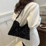 2024 New Texture Leisure Western Style Sequin Shoulder Bag Personalized Simplicity Crossbody Large Capacity Underarm Women's Bag