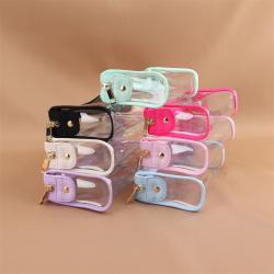 Keymay Colorful Fashion Women Transparent Pvc Toiletry Bag Travel Make up Pouch Cosmetic Clear Bags