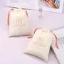 Recyclable Screen Printing Eco-friendly Cotton Linen Dust Bag For Handbag Hat Customized Drawstring Muslin Clothes Shoe Pouch