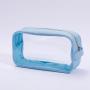 Keymay Wholesale Portable Clear Zipper Pvc Plastic Cosmetic Bag With Handle Women Transparent Makeup Bag