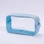 Keymay Wholesale Portable Clear Zipper Pvc Plastic Cosmetic Bag With Handle Women Transparent Makeup Bag