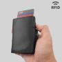 Leather Aluminum Holder Card Holder Metal Alloy Pop Up Wallet Metal Card Holder With Coin Purse