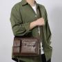 WTB051 Fashion Waterproof Messenger Bag Large Capacity Simple Casual PU Leather Men's Crossbody Travel Handbag
