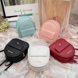 New Fashion Wholesale Women Bag Mini Shoulder Backpack Messenger Bag with Zipper Bolsos Pu Leather Custom Pure Color OEM Striped
