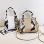 Silk scarf women's handbag 2024 ladies handbag pu leather women's bag diamond chain crocodile crossbody shoulder bag for women